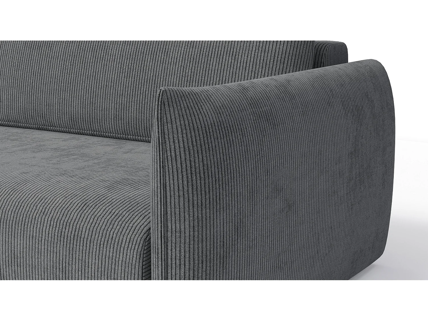 TAUER Ecksofa 3-Sitzer rechts, dunkelgrau