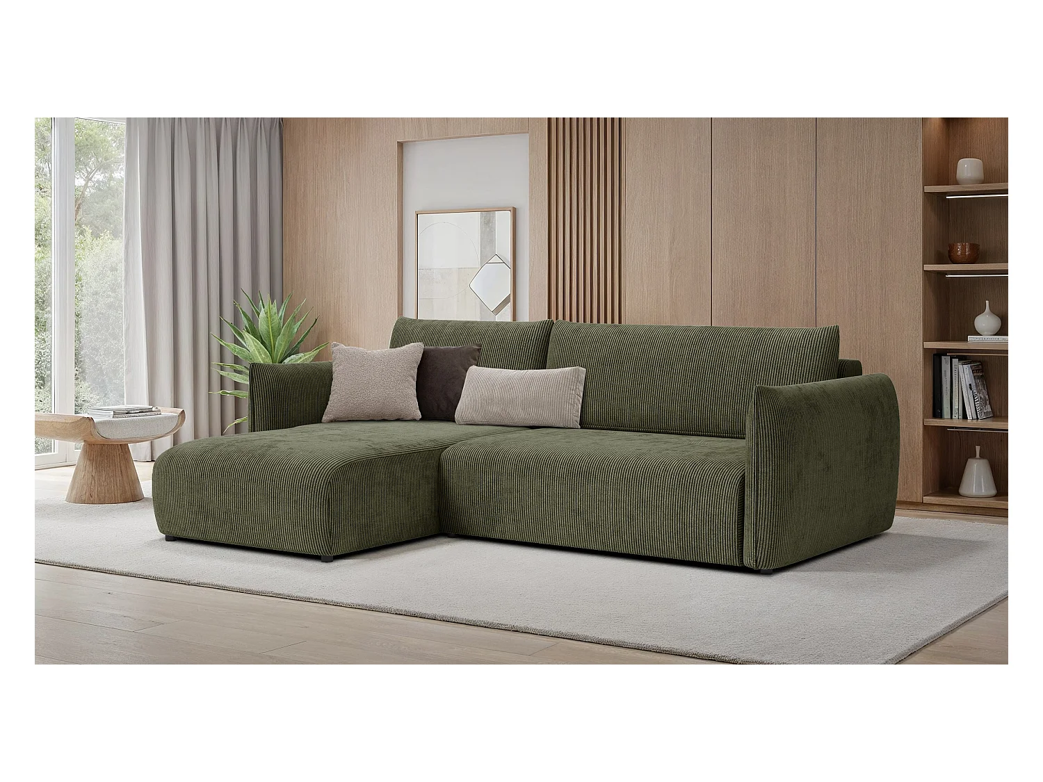 CANAPE D'ANGLE TAUER 3 places, olive