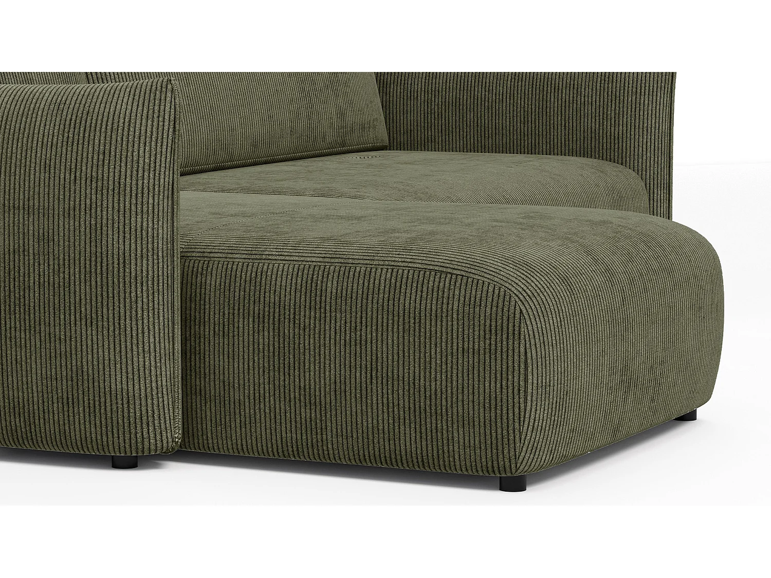 TAUER Ecksofa 3-Sitzer rechts, olive