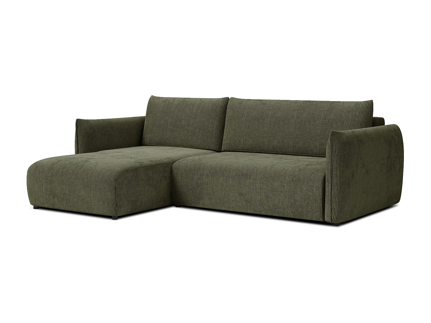 TAUER Ecksofa 3-Sitzer rechts, olive