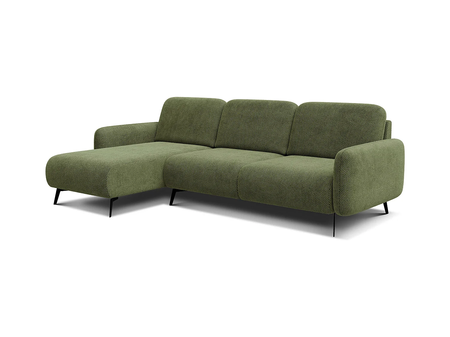 CANAPÉ D'ANGLE FEBE 4 places, tissu olive