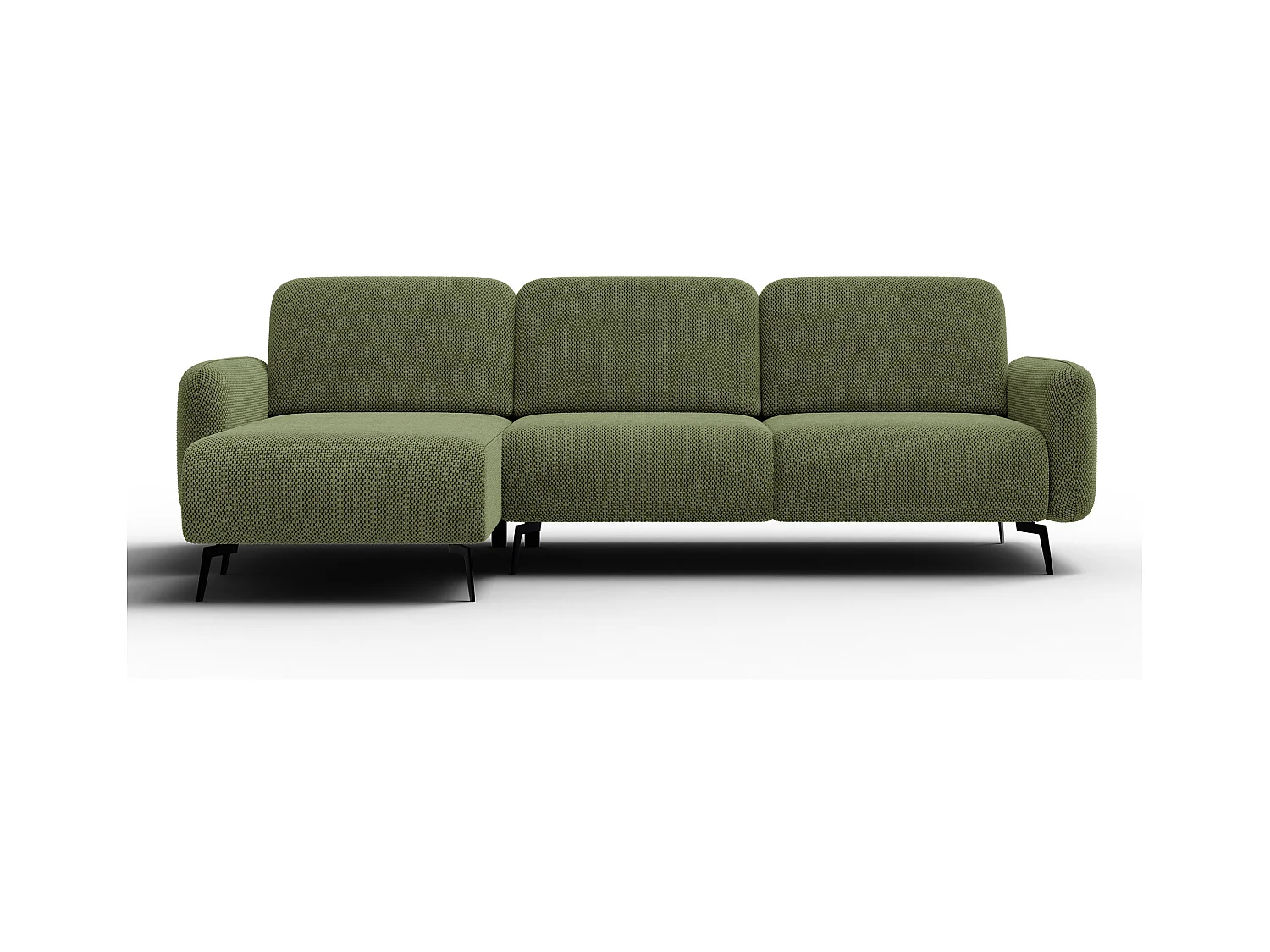 CANAPÉ D'ANGLE FEBE 4 places, tissu olive