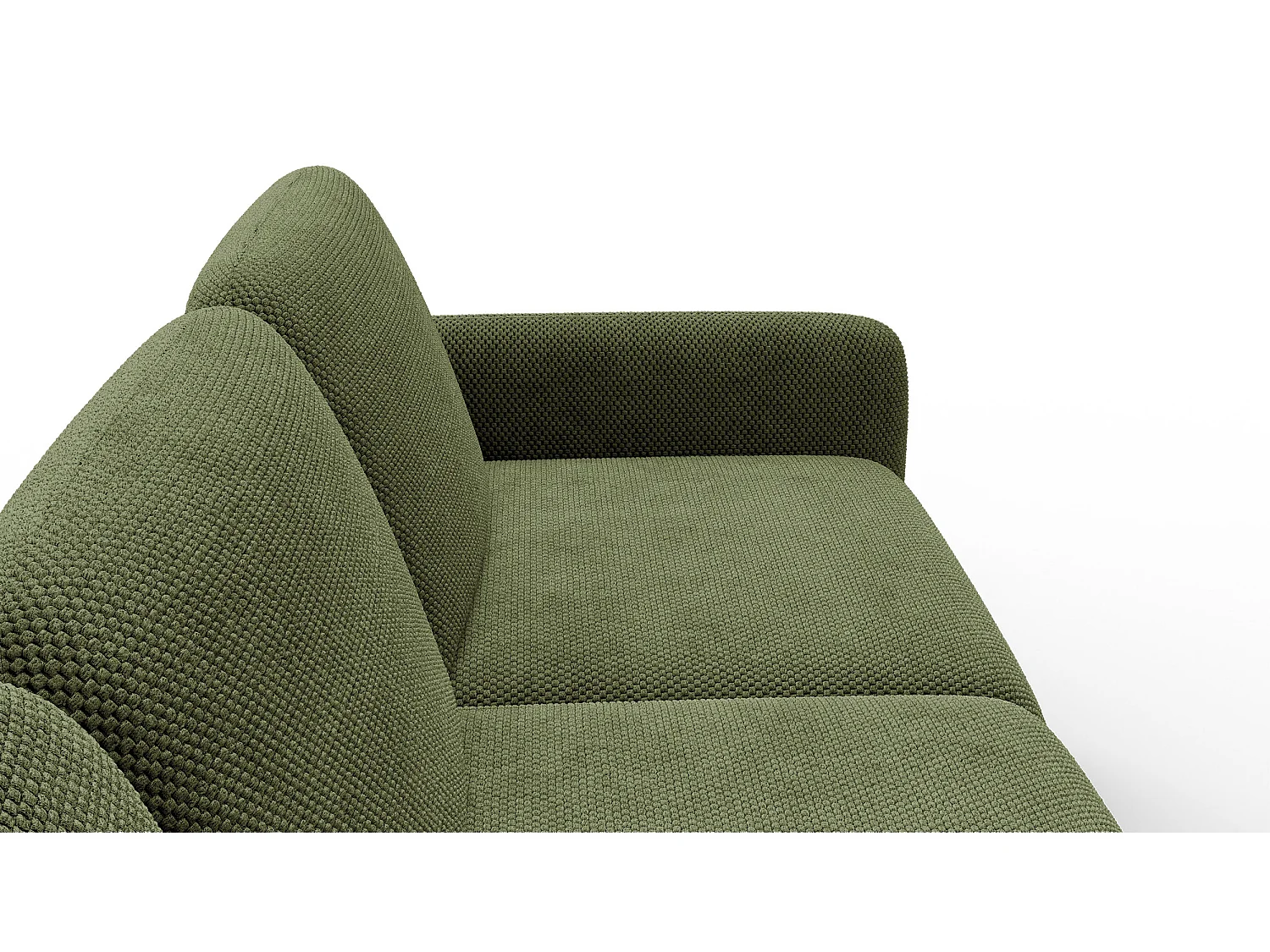 CANAPÉ D'ANGLE FEBE 4 places, tissu olive