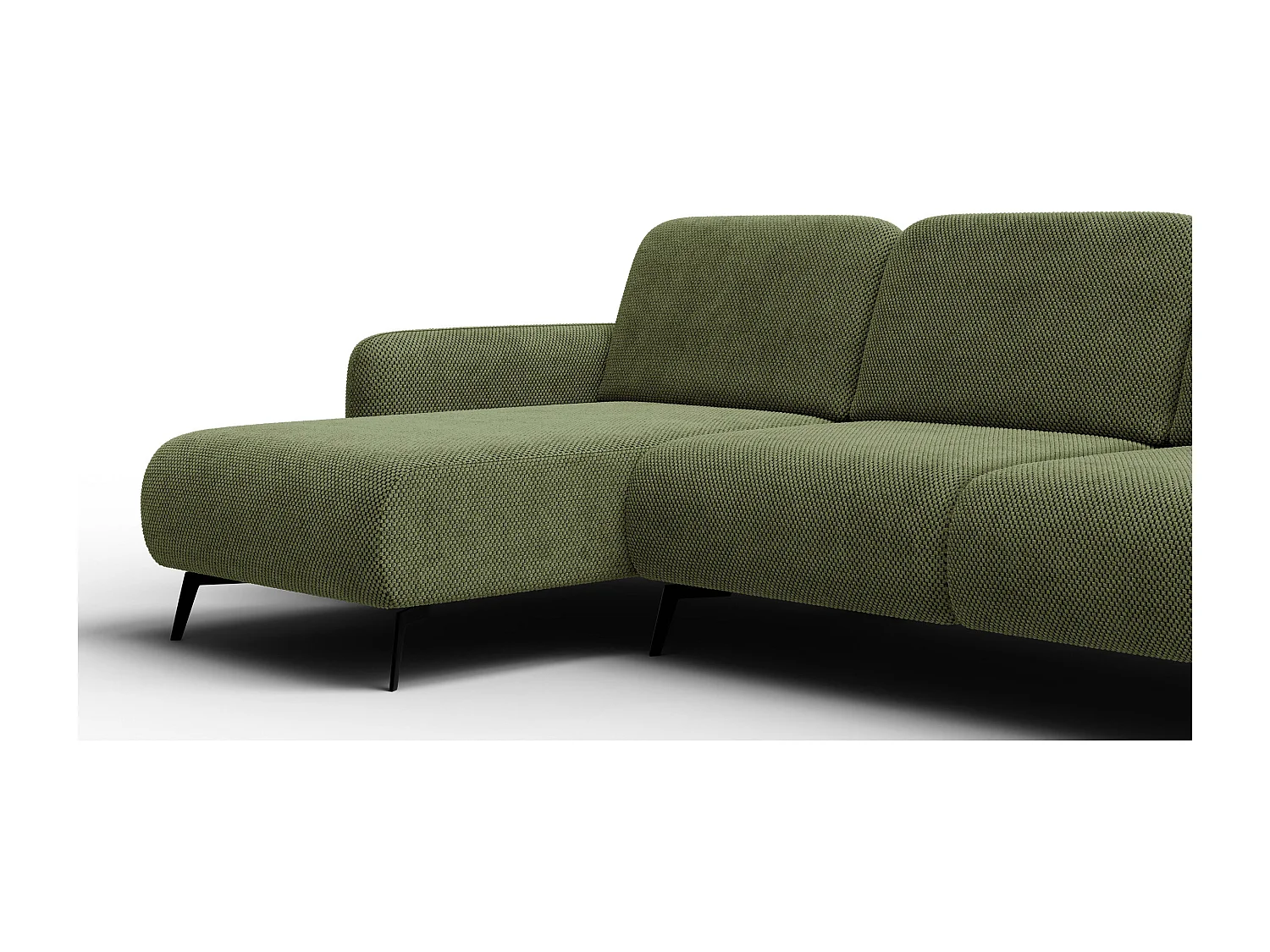 CANAPÉ D'ANGLE FEBE 4 places, tissu olive