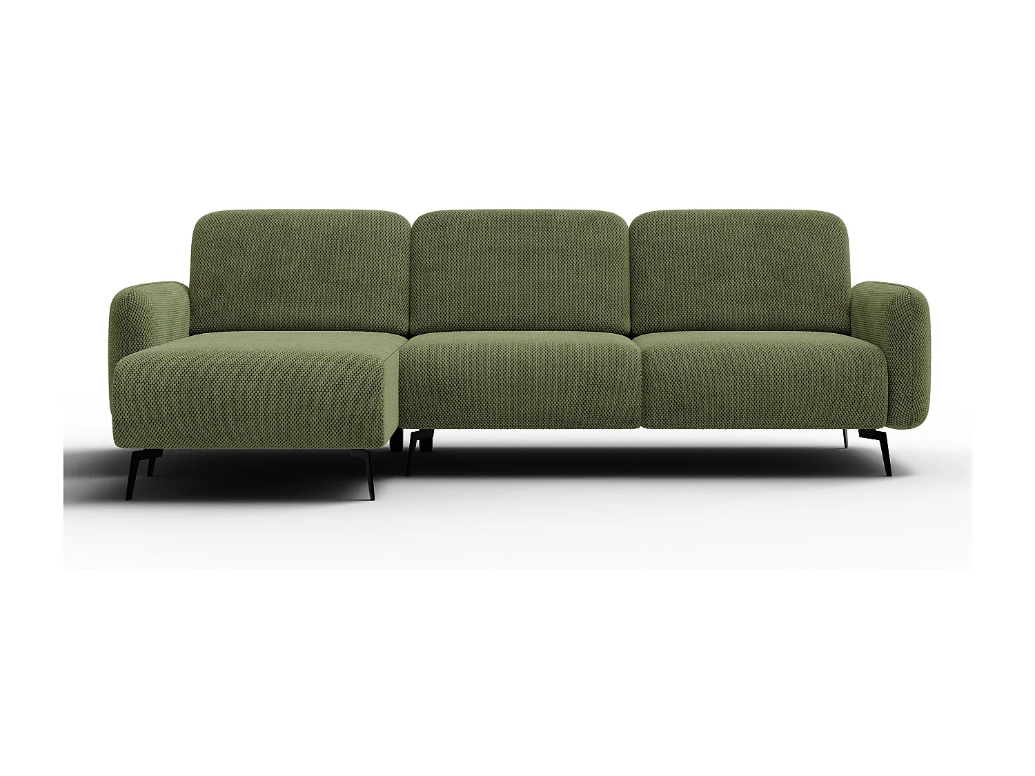 Ecksofa 4-Sitzer links FEBE, olivgrün