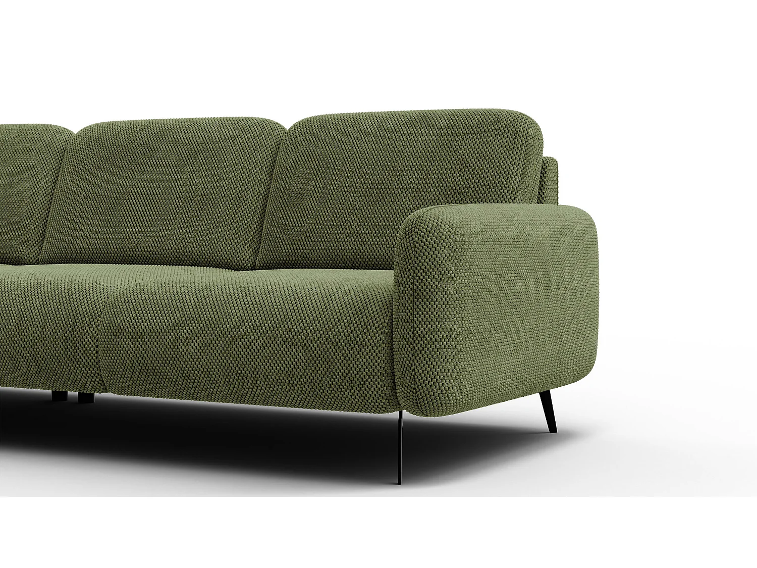 Ecksofa 4-Sitzer links FEBE, olivgrün