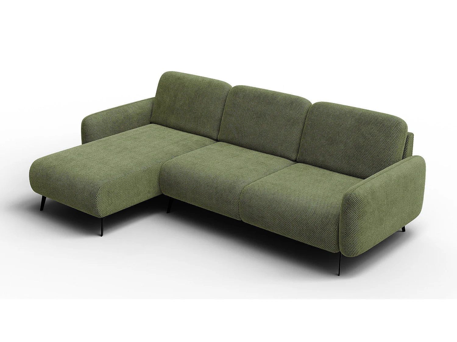 Ecksofa 4-Sitzer links FEBE, olivgrün