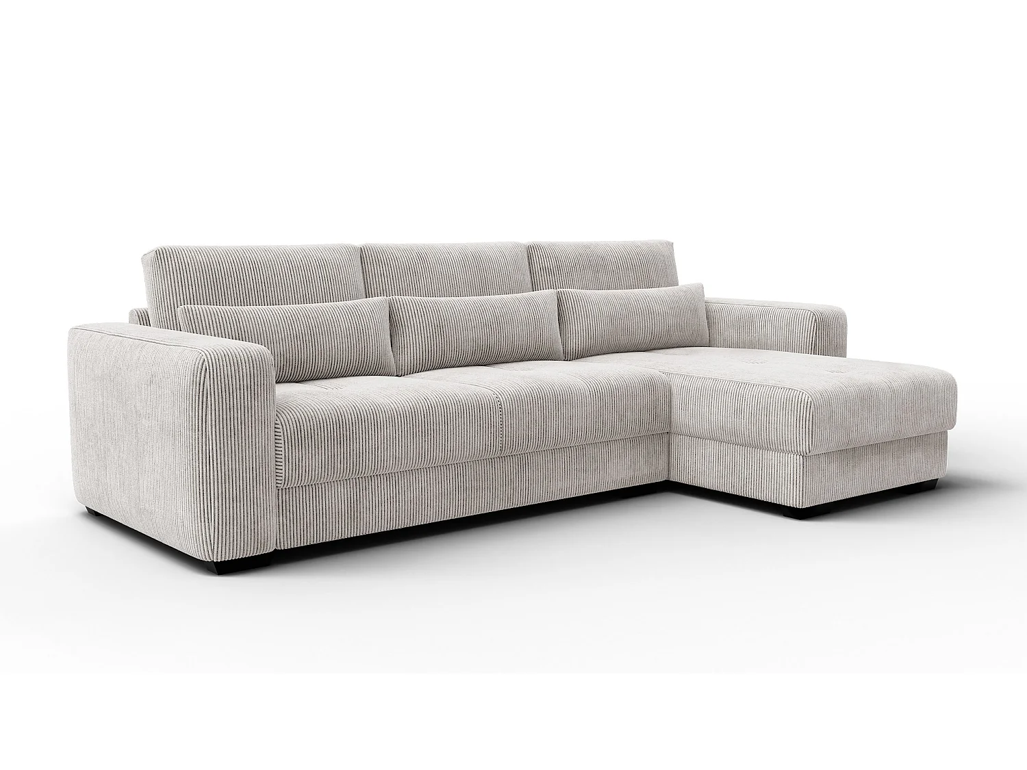 Ecksofa 4-Sitzer rechts OLI, perlweiß