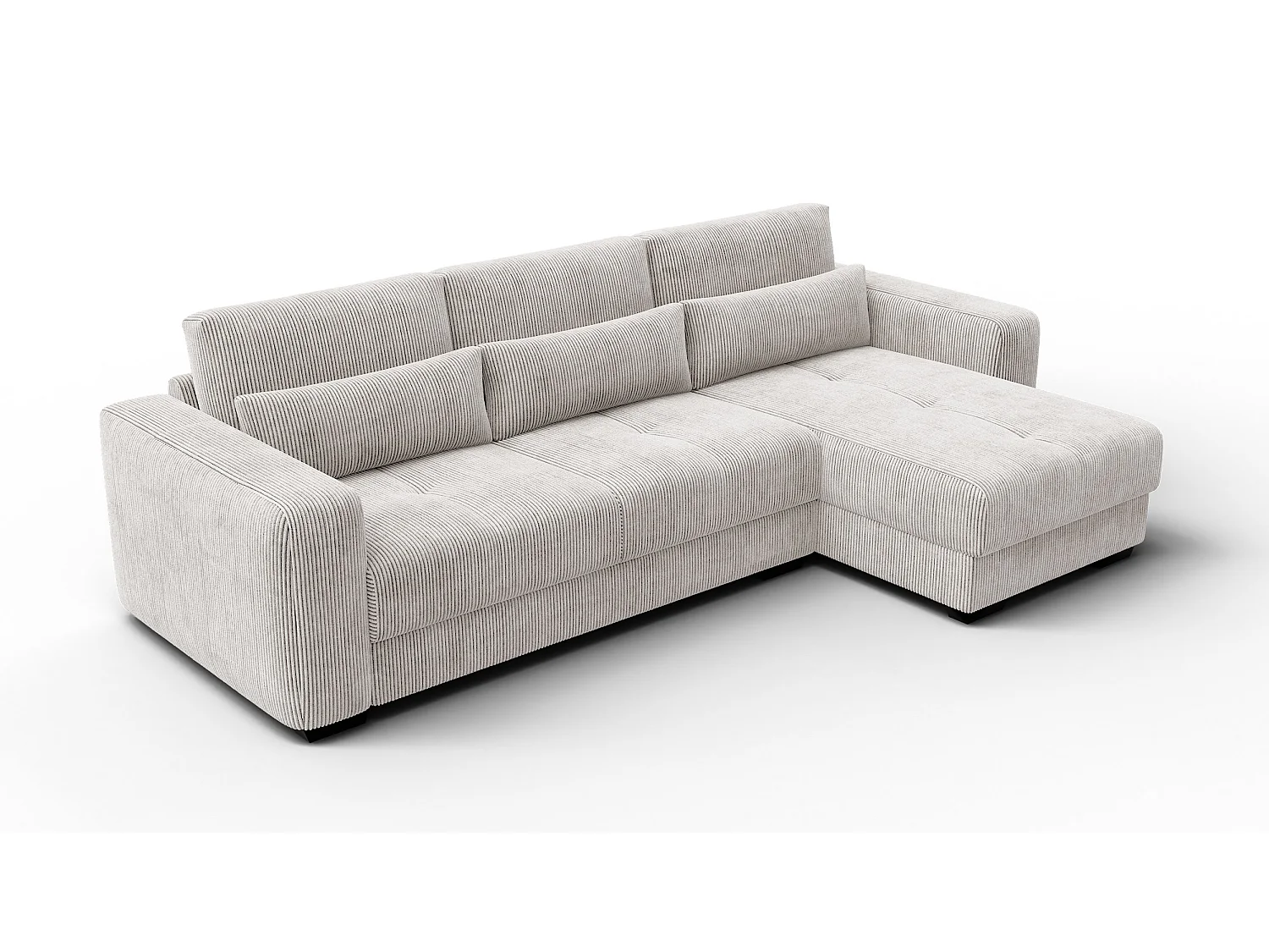 Ecksofa 4-Sitzer rechts OLI, perlweiß