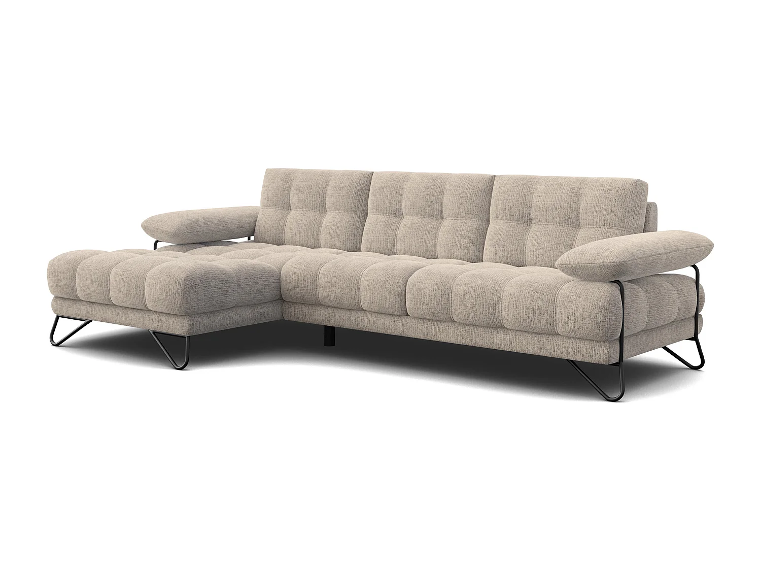 BUBBARA Ecksofa 4-Sitzer links, beige