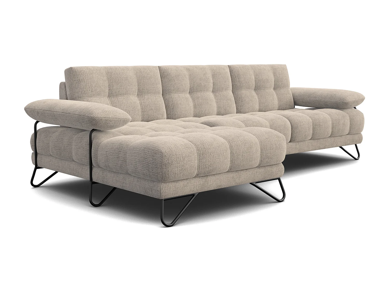 BUBBARA Ecksofa 4-Sitzer links, beige
