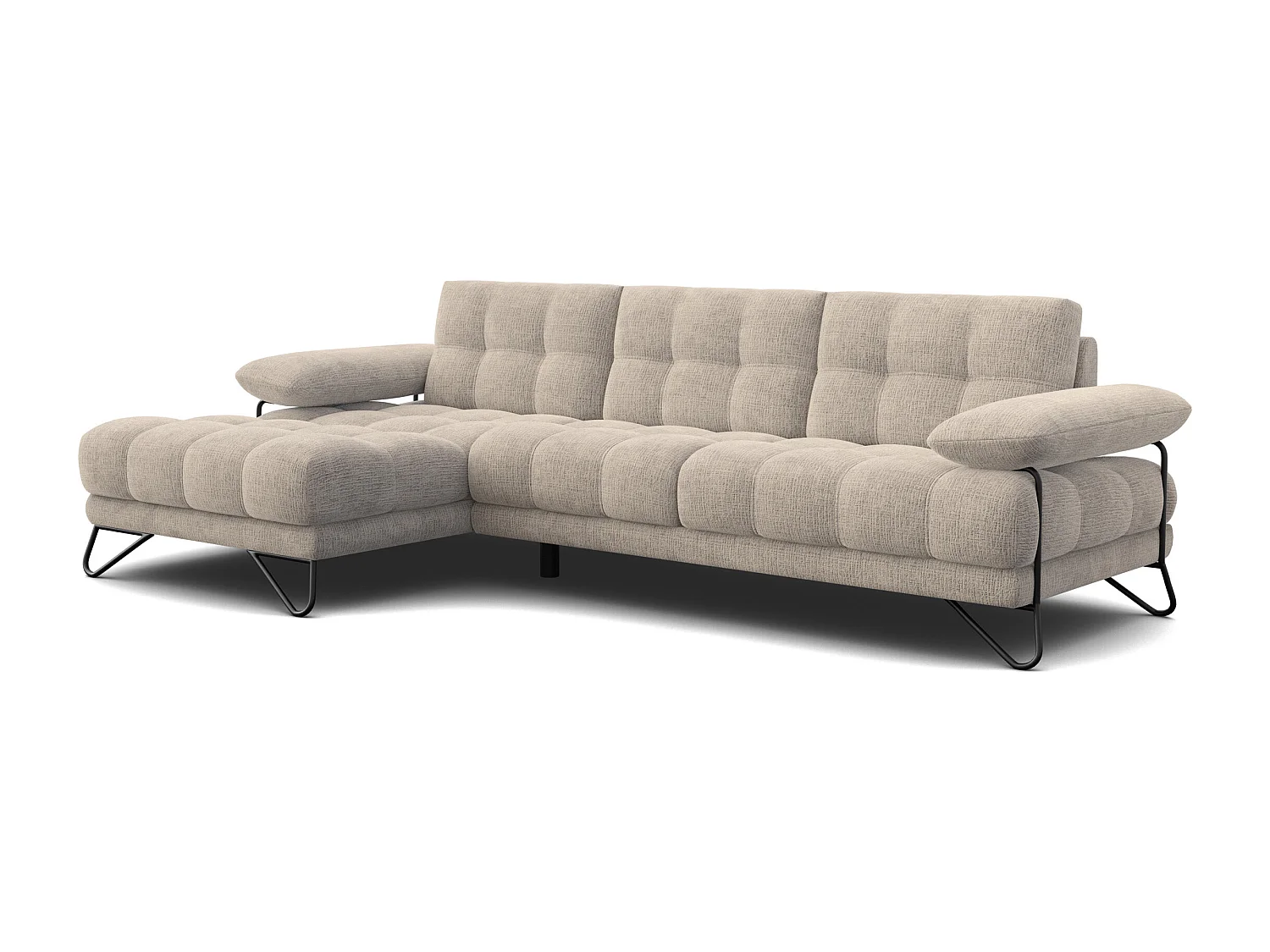 BUBBARA Ecksofa 4-Sitzer links, beige