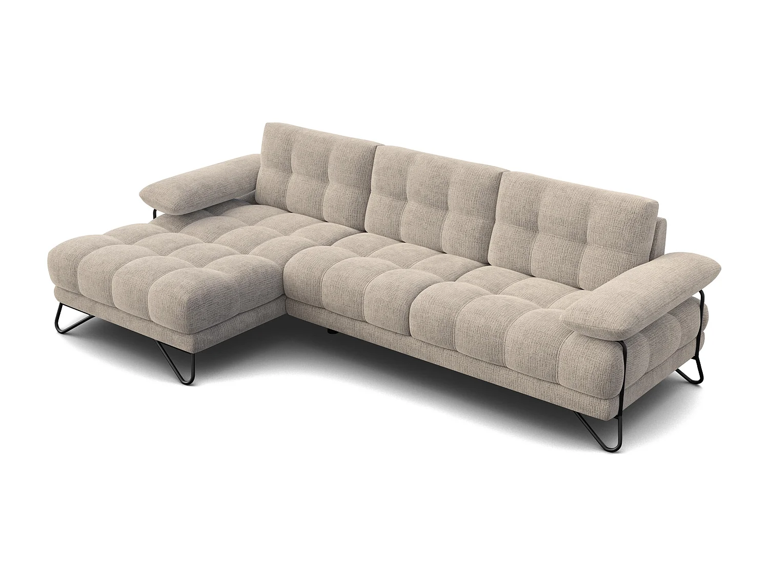 BUBBARA Ecksofa 4-Sitzer links, beige