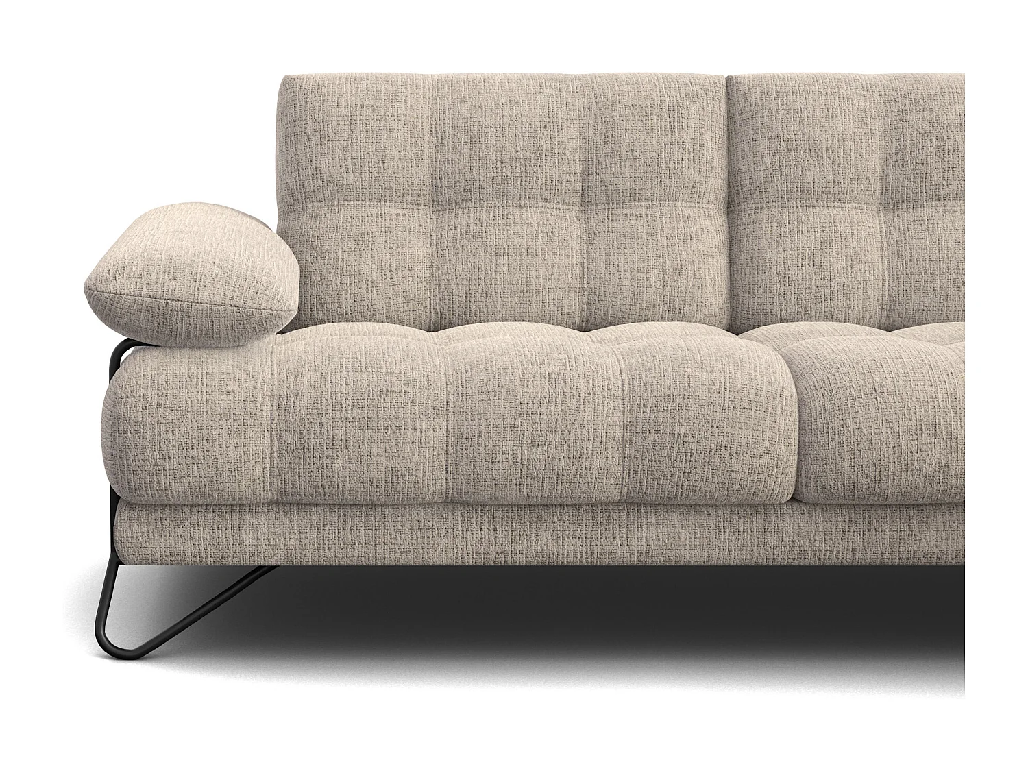 CANAPÉ D'ANGLE BUBBARA 5 places, tissu beige