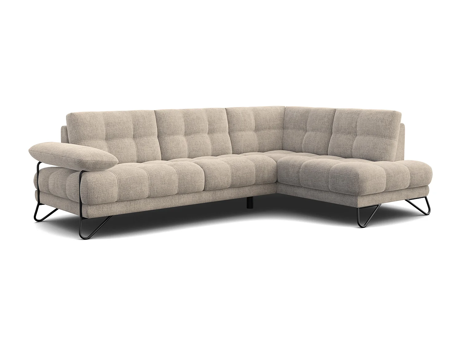 BUBBARA Ecksofa 5-Sitzer rechts, beige