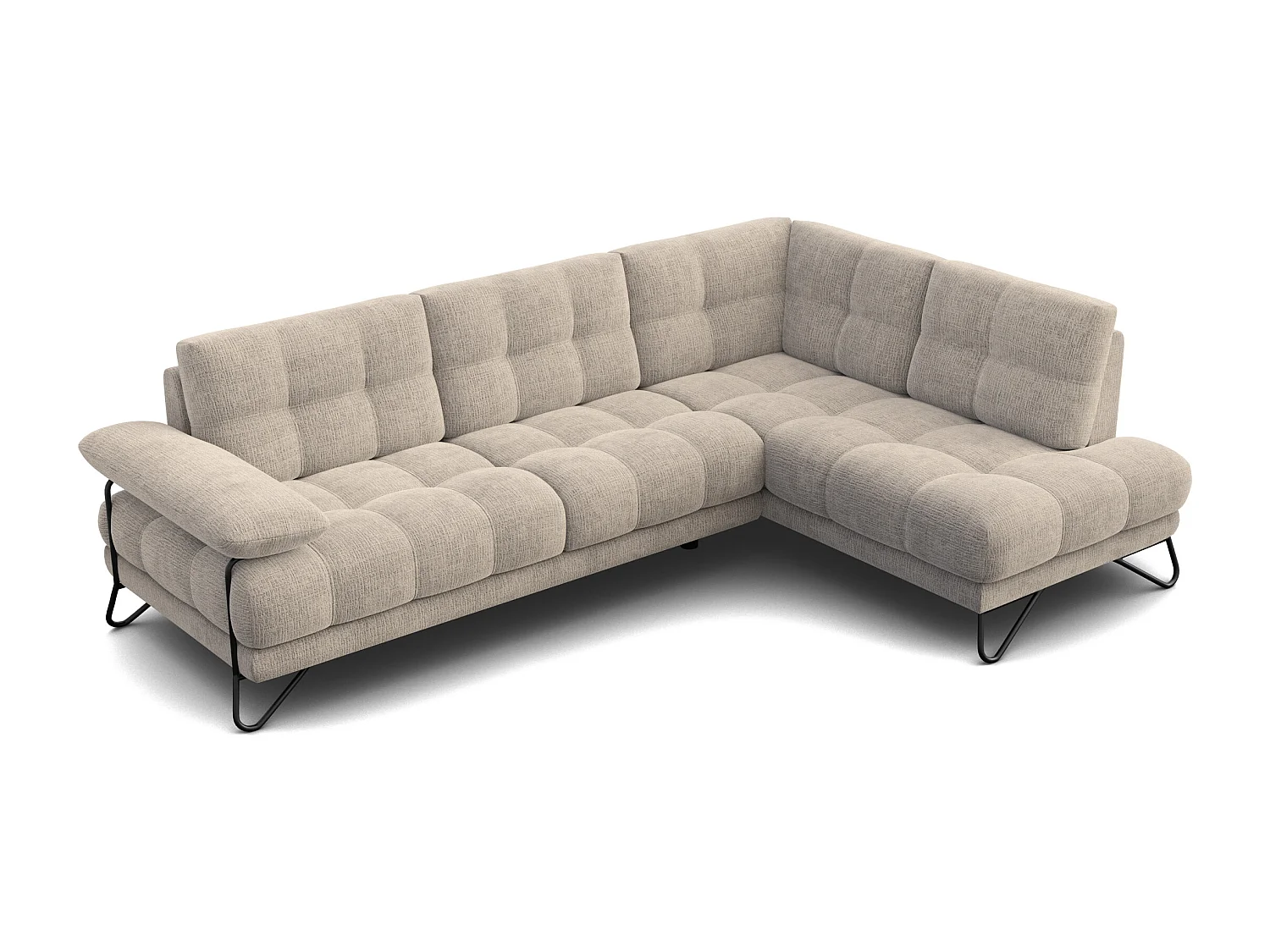 BUBBARA Ecksofa 5-Sitzer rechts, beige