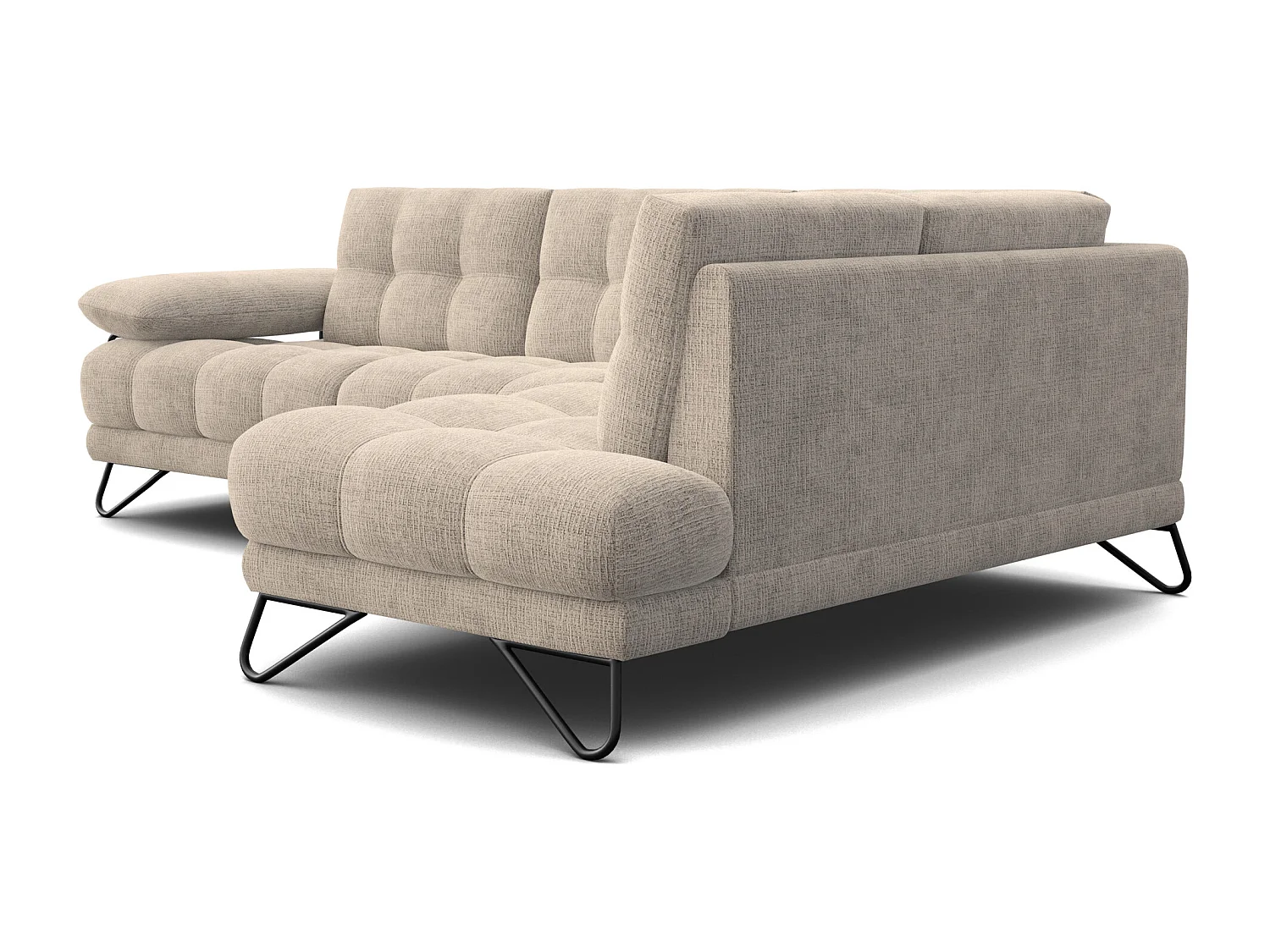BUBBARA Ecksofa 5-Sitzer rechts, beige