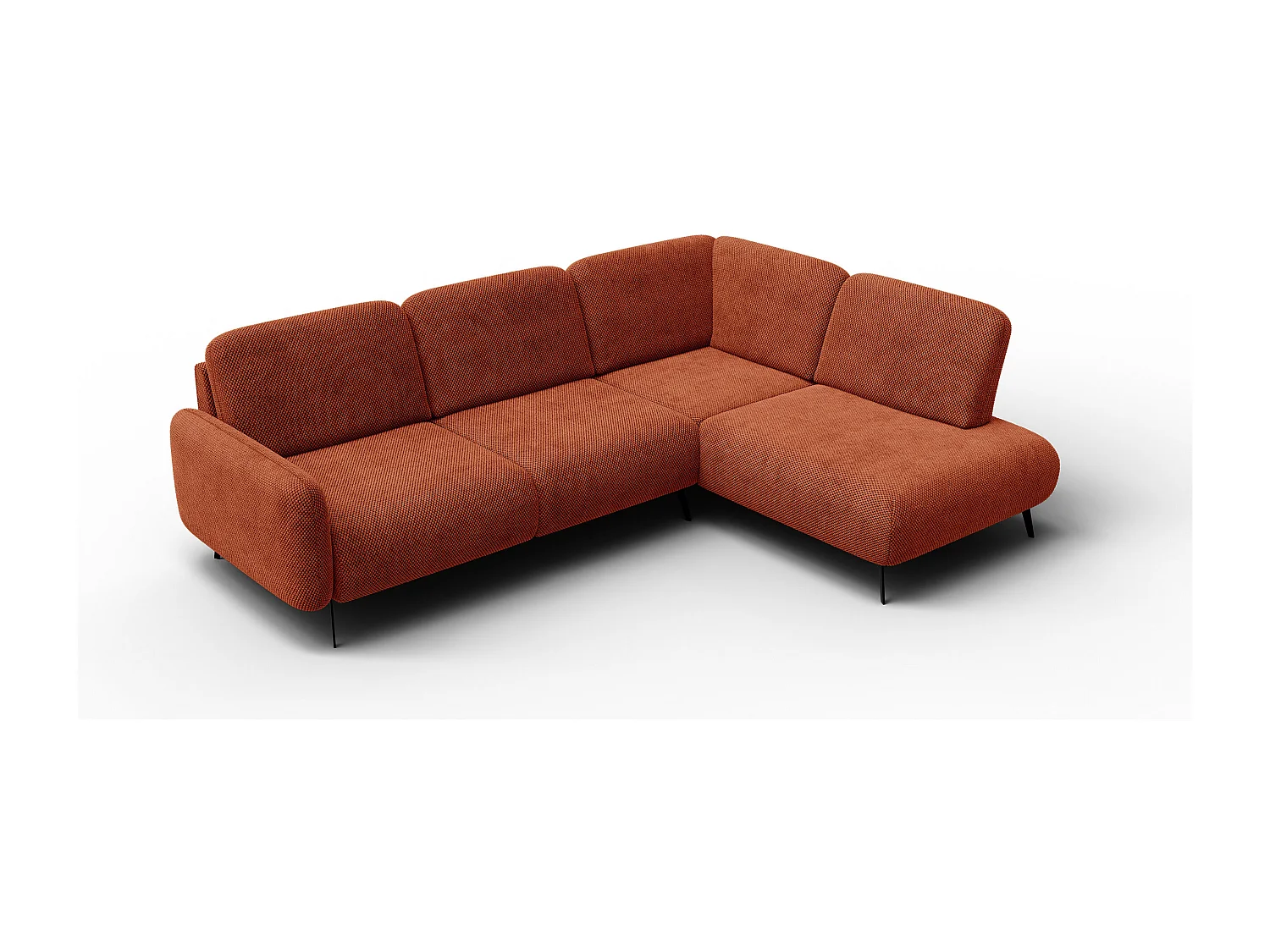 5-Sitzer-Ecksofa rechts FEBE, dunkelorange