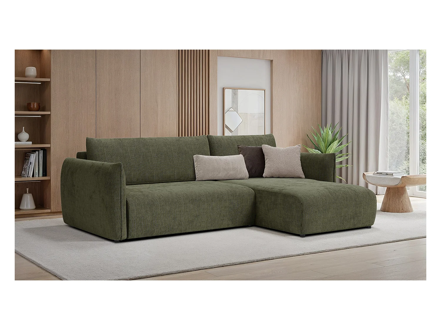 CANAPE D'ANGLE TAUER 3 places, olive