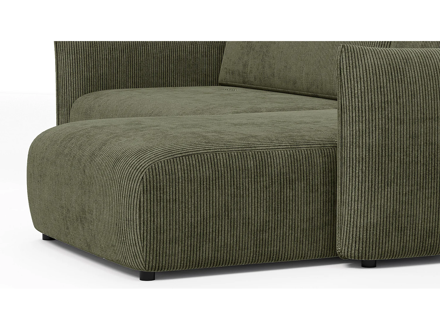 TAUER Ecksofa 3-Sitzer links, olive