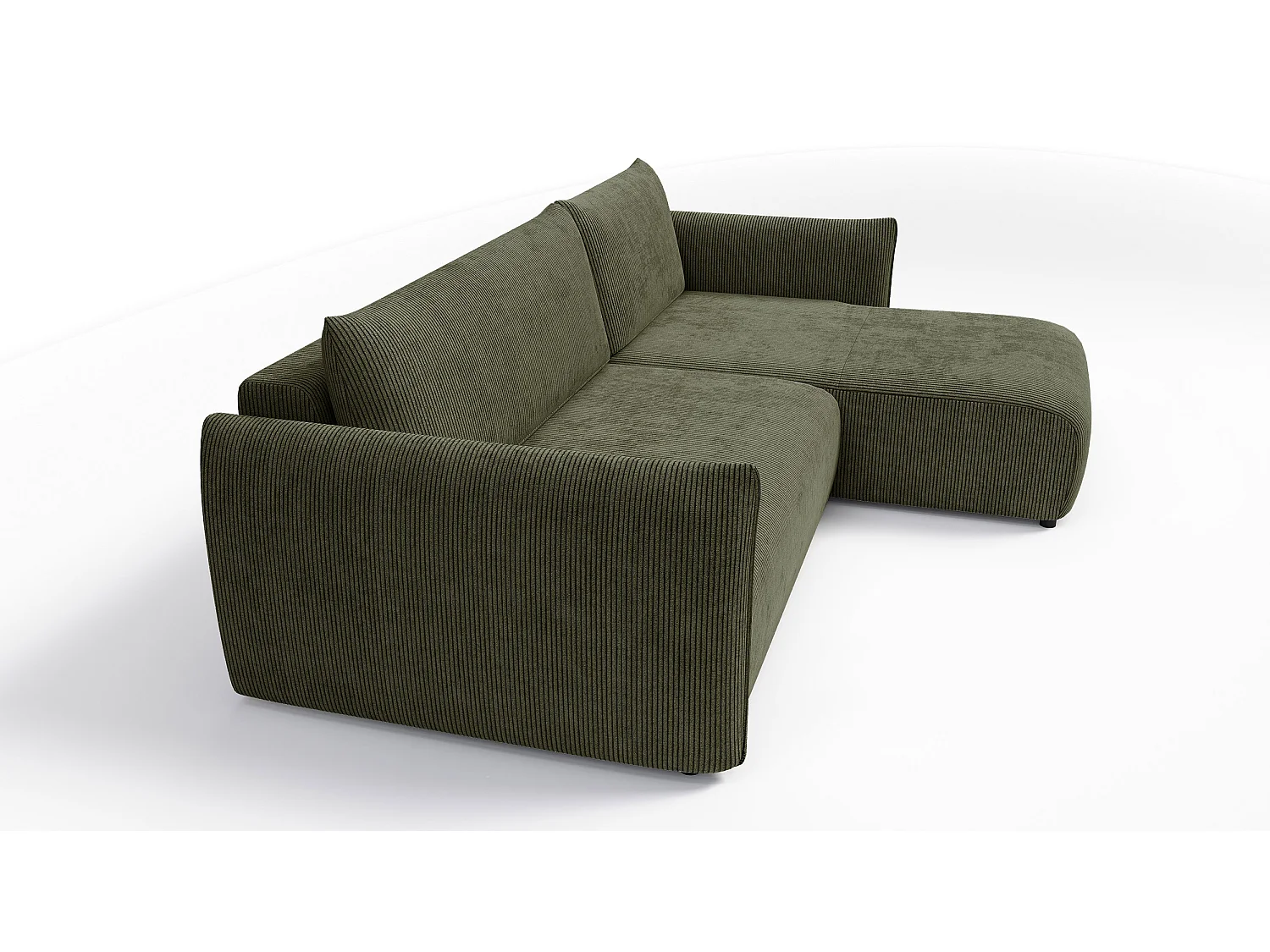 TAUER Ecksofa 3-Sitzer links, olive