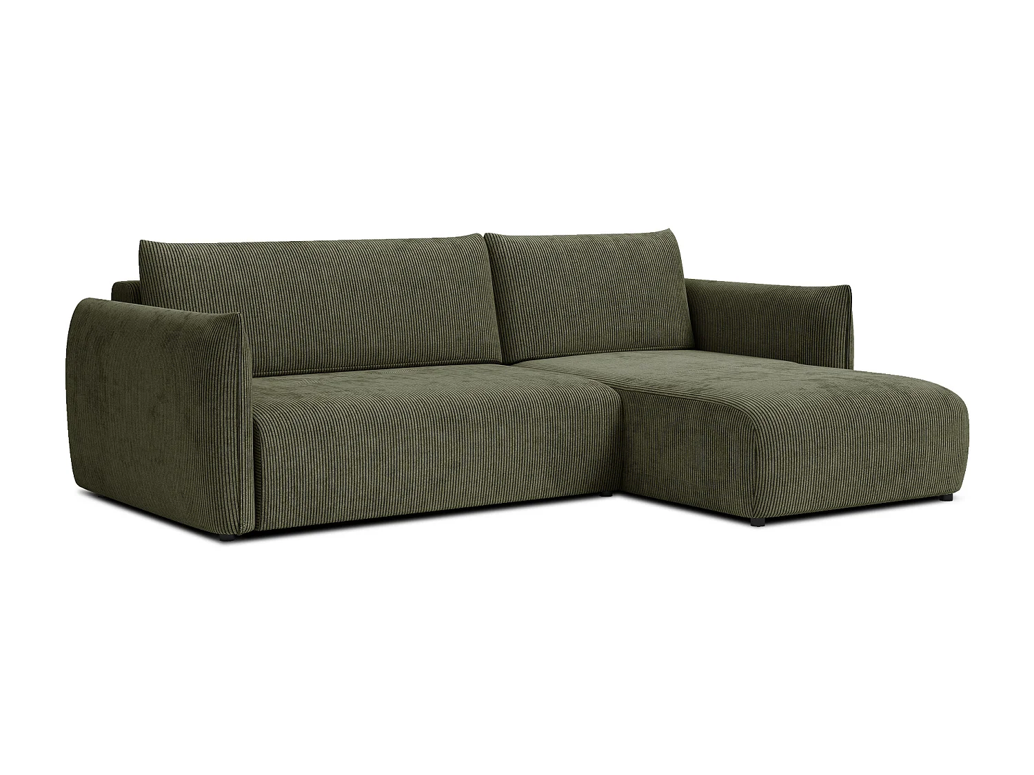 TAUER Ecksofa 3-Sitzer links, olive