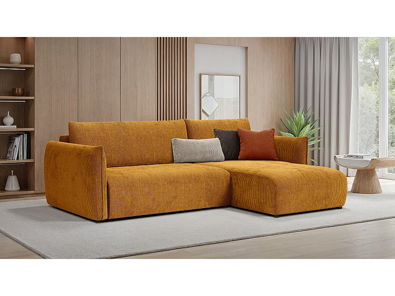 TAUER Ecksofa 3-Sitzer links, safran