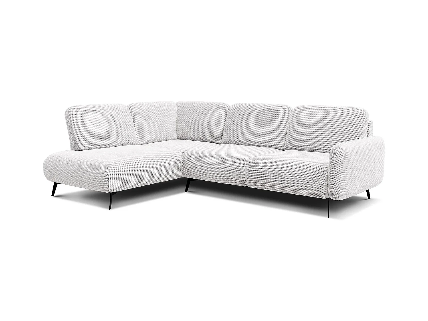 CANAPÉ D'ANGLE FEBE 5 places, tissu crème