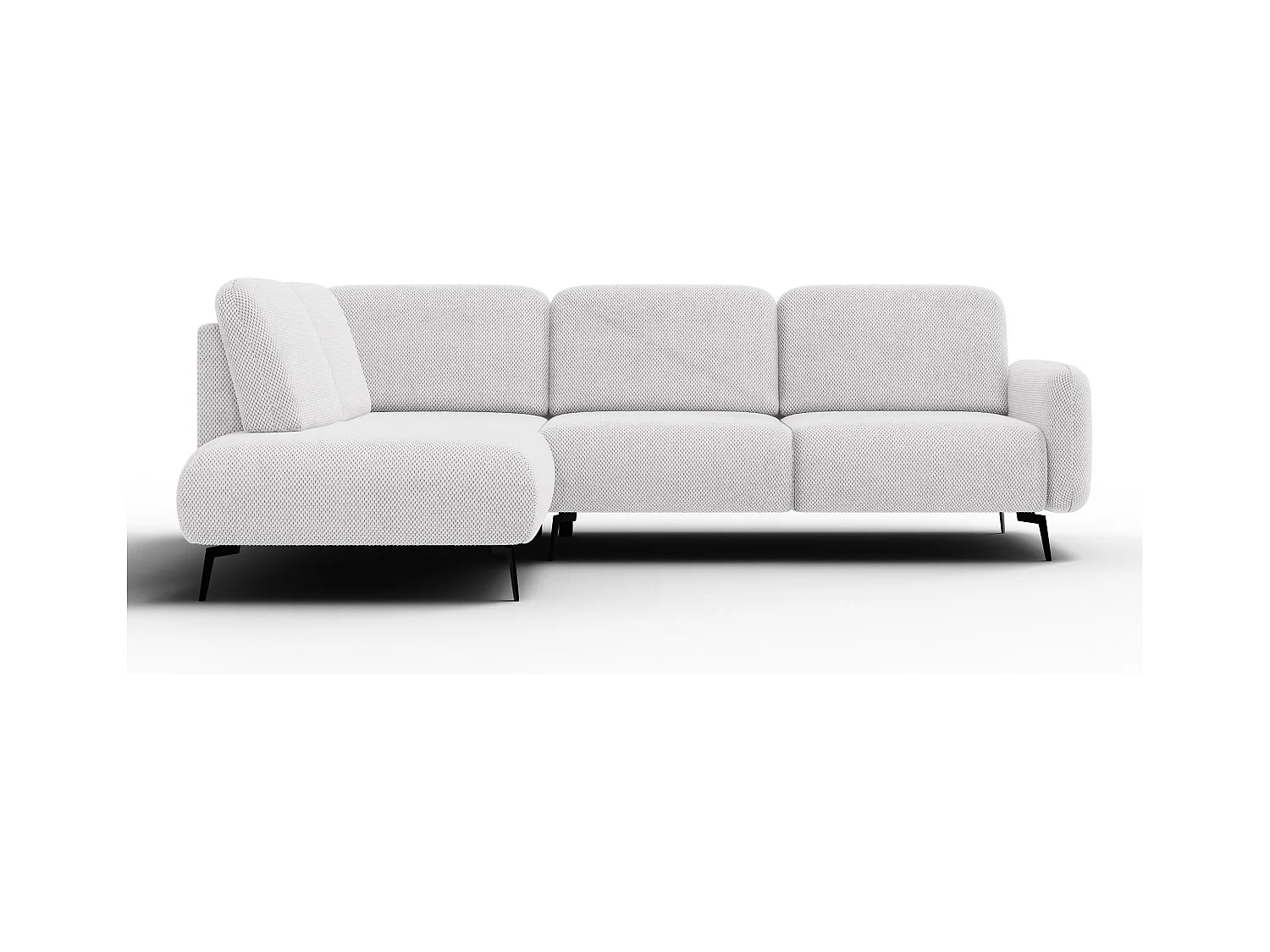 CANAPÉ D'ANGLE FEBE 5 places, tissu crème