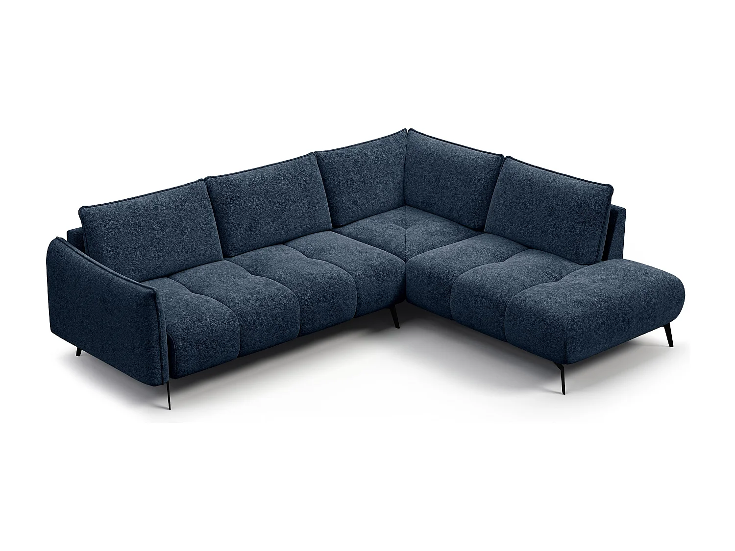 CANAPE D'ANGLE AERA 5 places, bleu marine