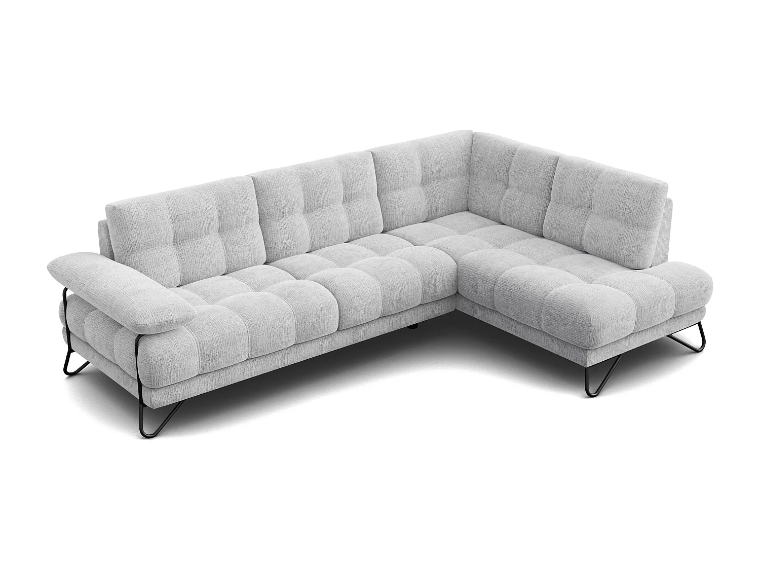 BUBBARA Ecksofa 5-Sitzer rechts, hellgrau