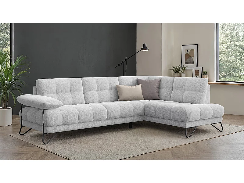 BUBBARA Ecksofa 5-Sitzer rechts, hellgrau