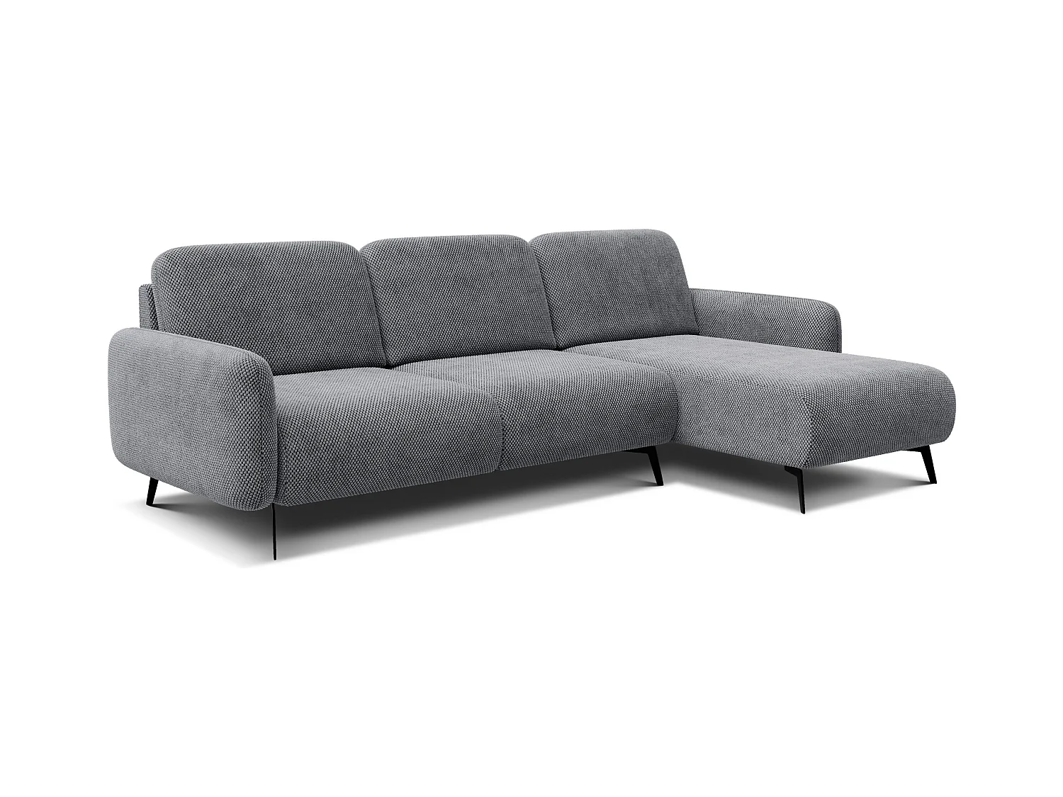 CANAPÉ D'ANGLE FEBE 4 places, tissu gris