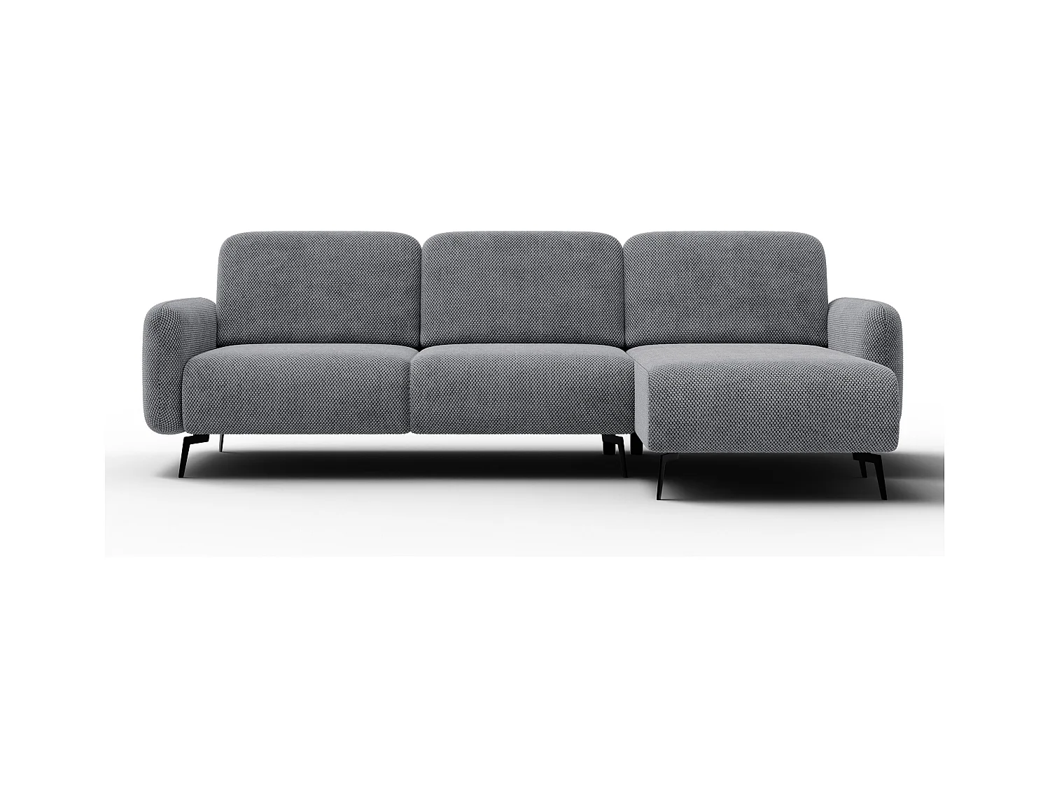 CANAPÉ D'ANGLE FEBE 4 places, tissu gris