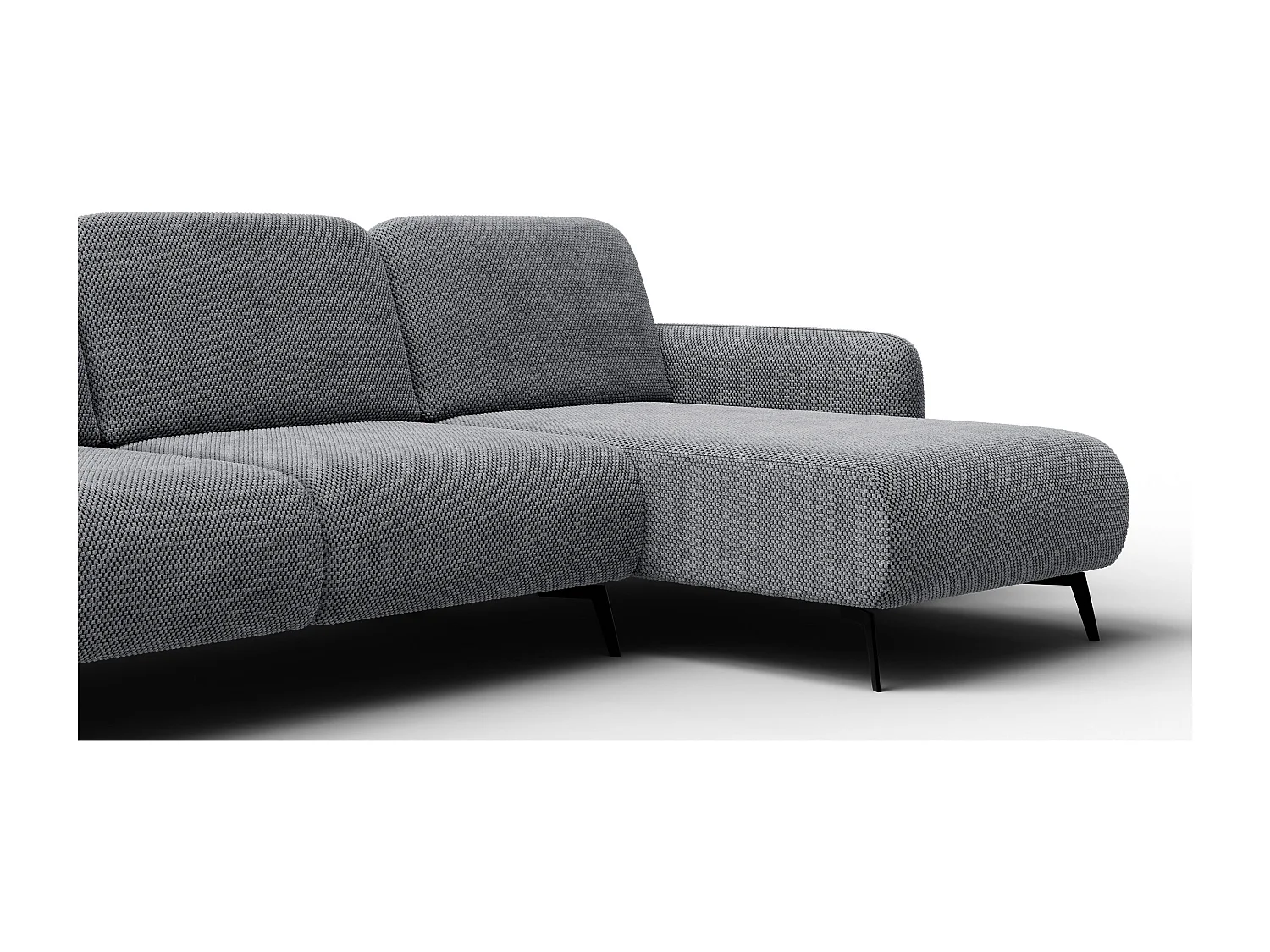 CANAPÉ D'ANGLE FEBE 4 places, tissu gris