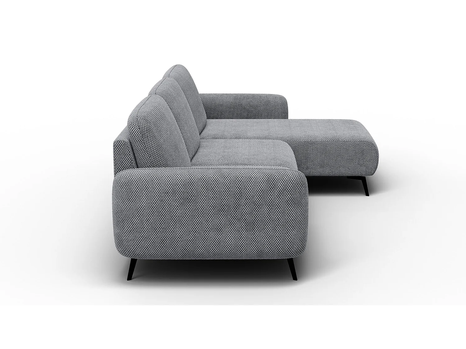 CANAPÉ D'ANGLE FEBE 4 places, tissu gris