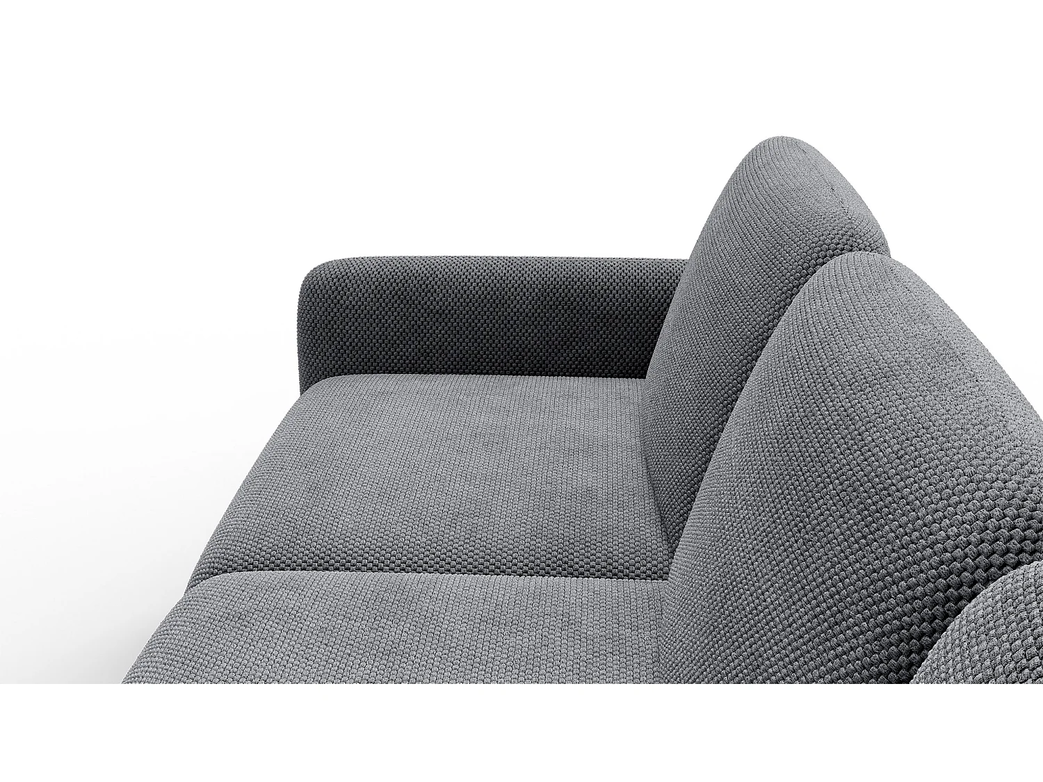 CANAPÉ D'ANGLE FEBE 4 places, tissu gris