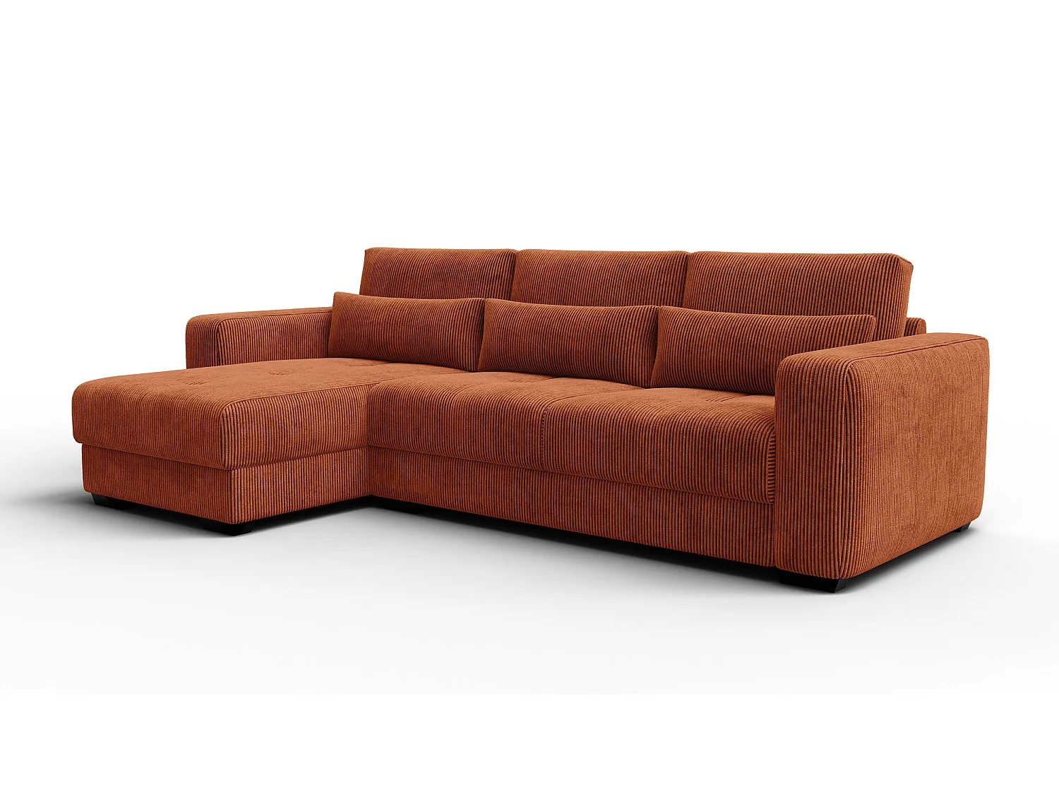 Ecksofa 4-Sitzer links OLI, orange