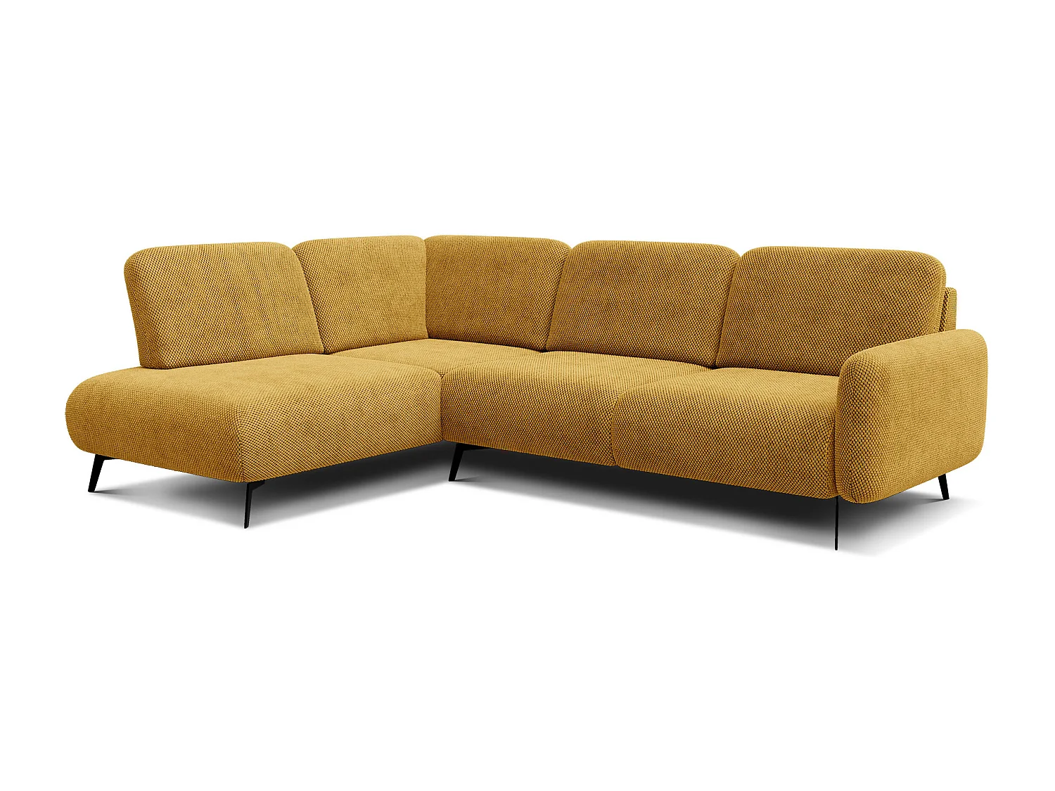 5-Sitzer-Ecksofa links FEBE, dunkelgelb