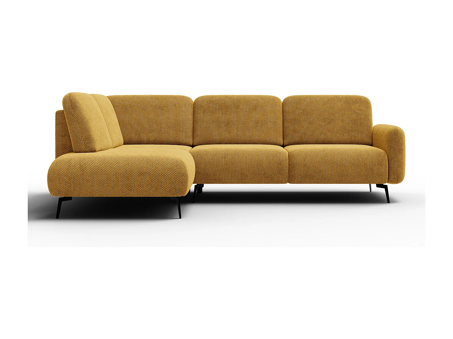 5-Sitzer-Ecksofa links FEBE, dunkelgelb