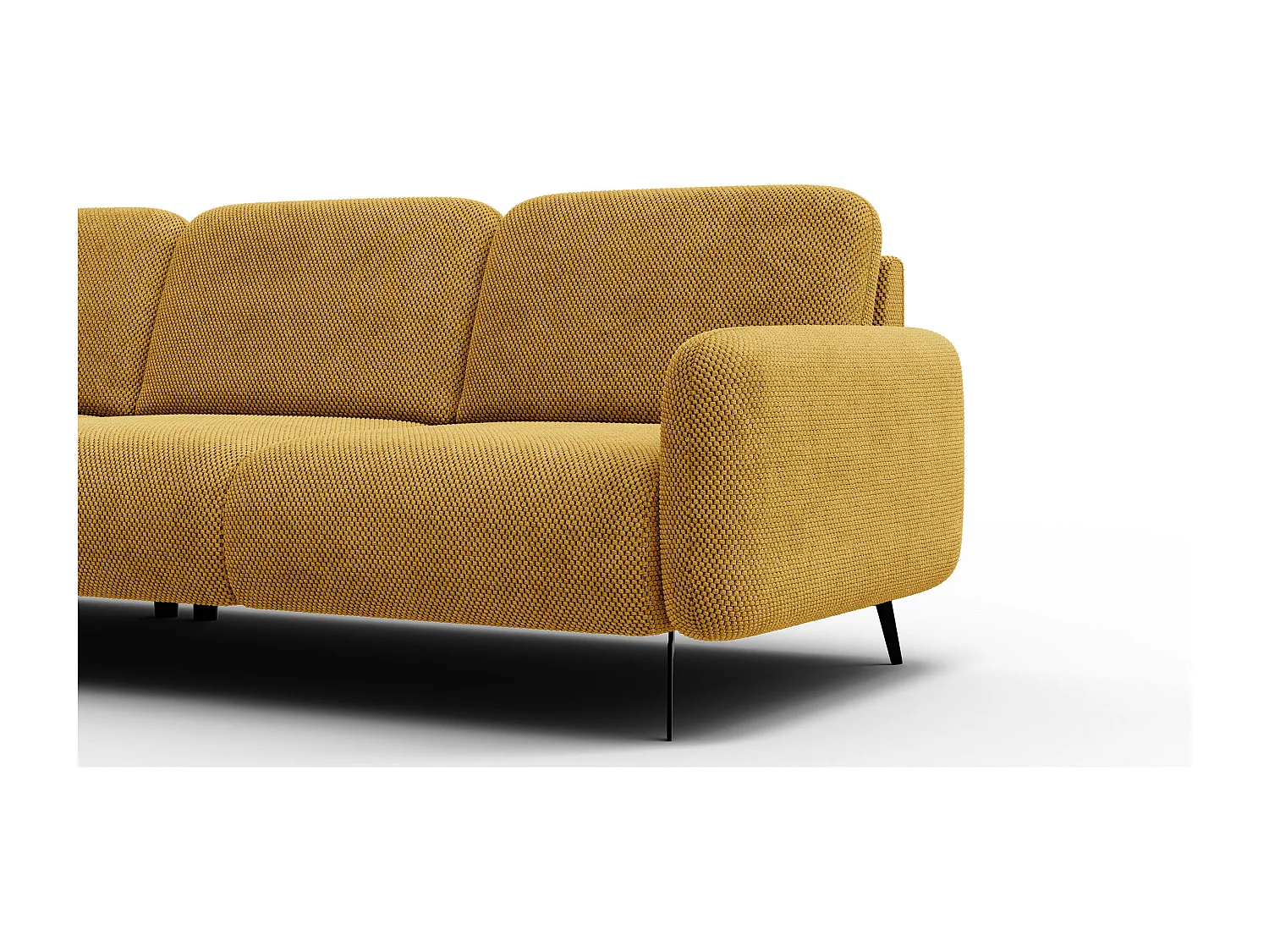 5-Sitzer-Ecksofa links FEBE, dunkelgelb