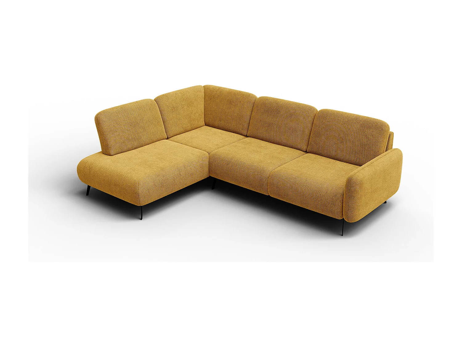 5-Sitzer-Ecksofa links FEBE, dunkelgelb