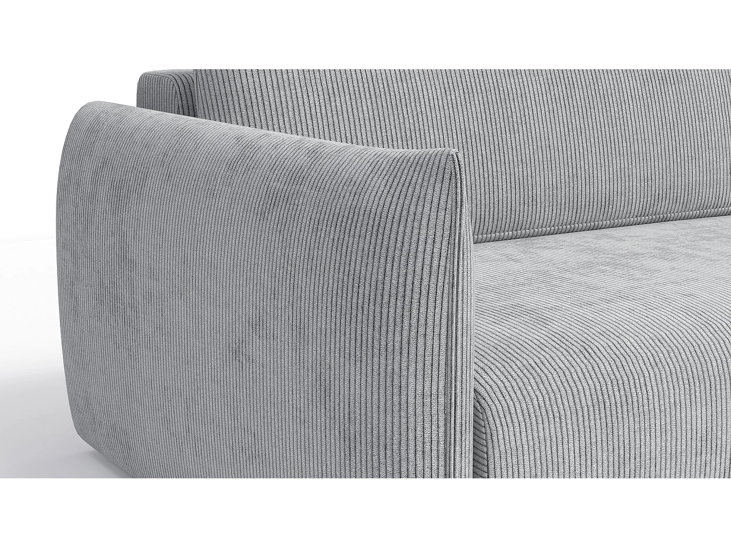 CANAPE D'ANGLE TAUER 3 places, gris clair