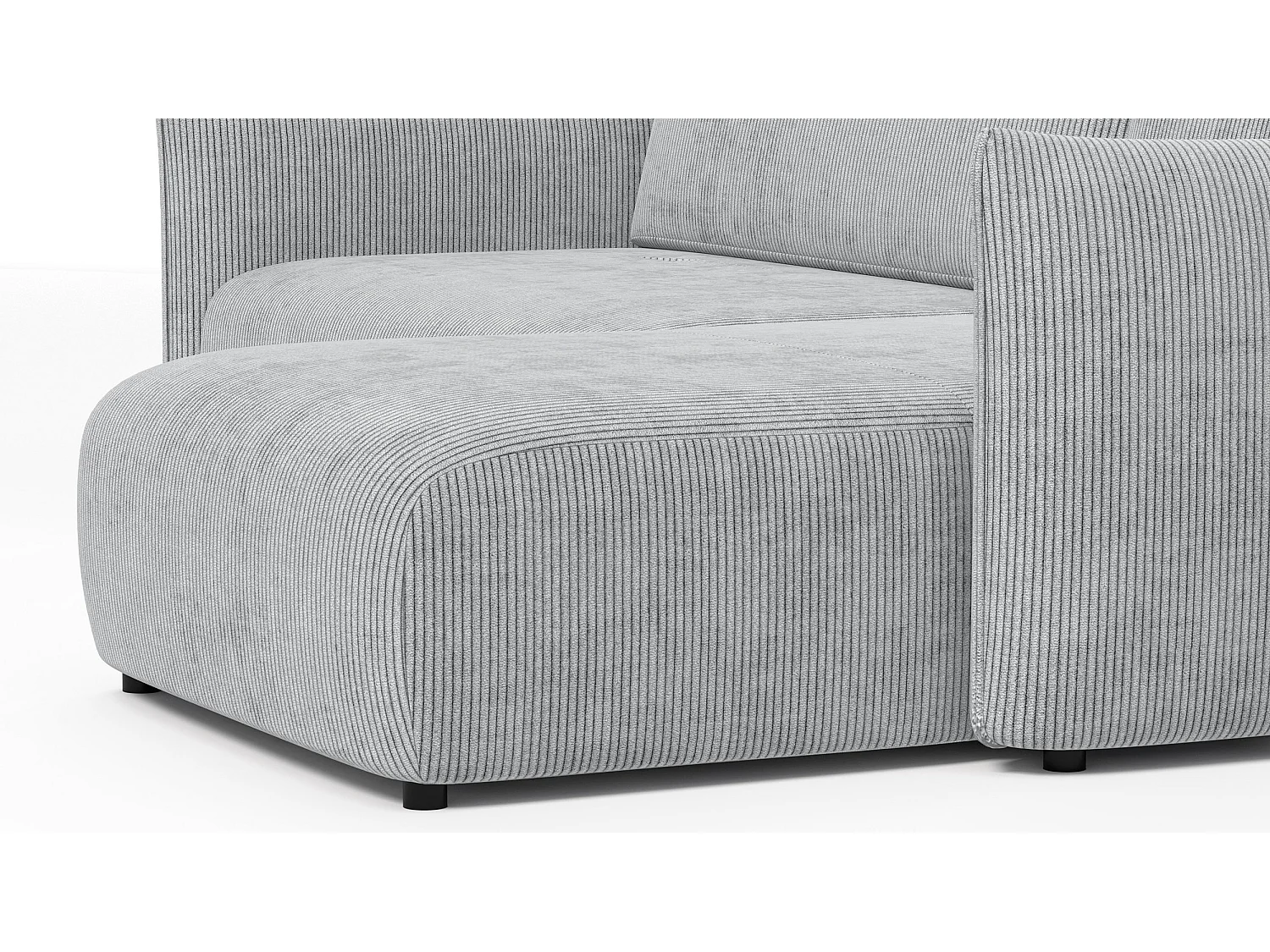 TAUER Ecksofa 3-Sitzer links, hellgrau