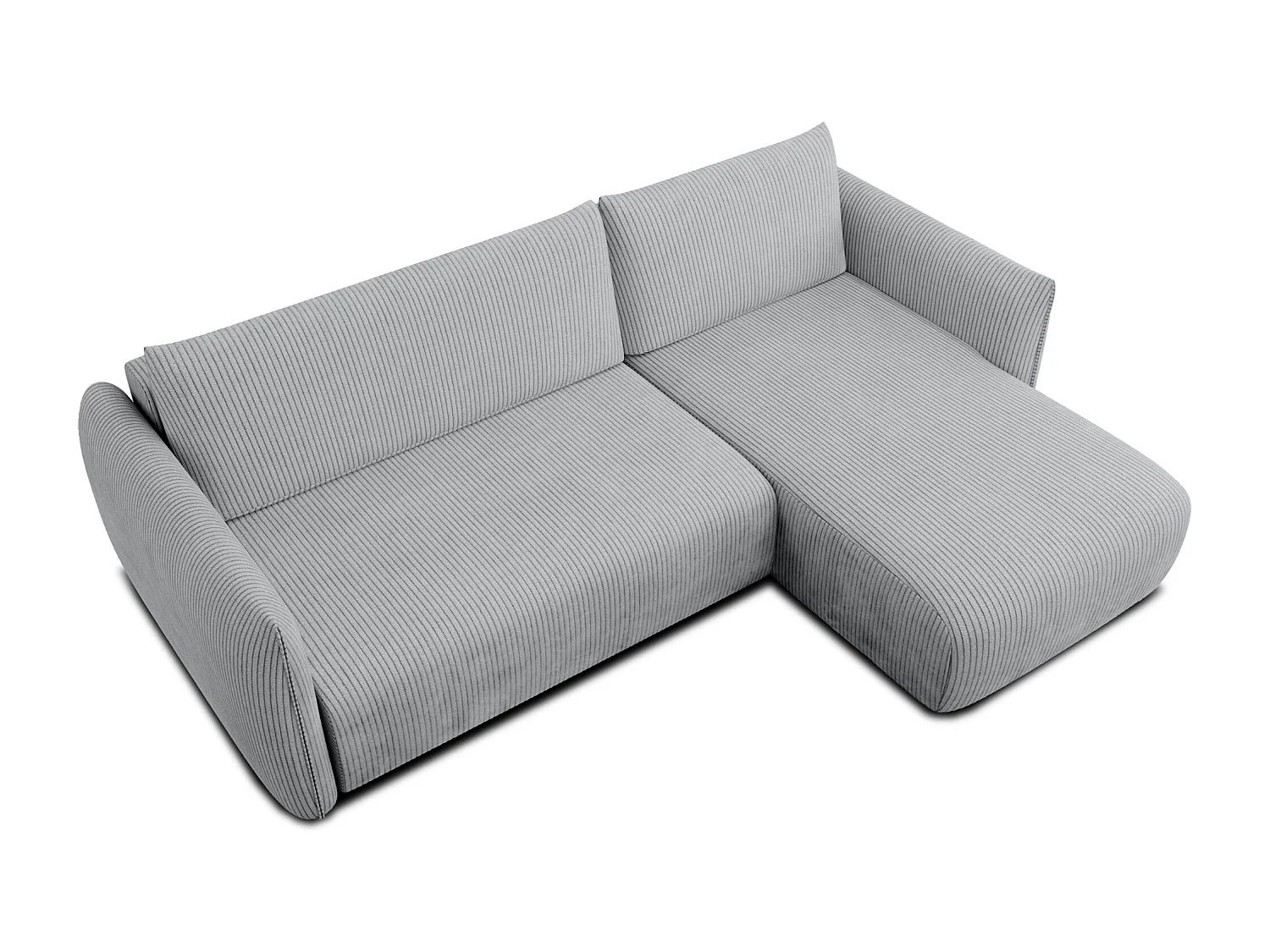 TAUER Ecksofa 3-Sitzer links, hellgrau