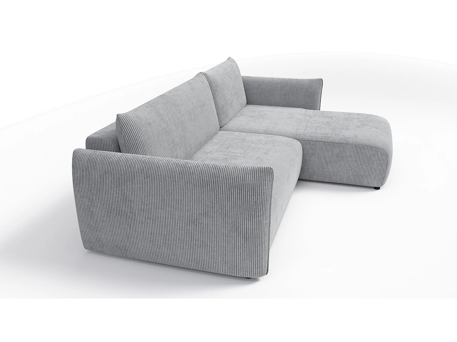 TAUER Ecksofa 3-Sitzer links, hellgrau