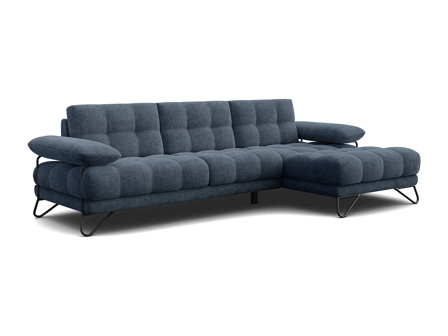 BUBBARA Ecksofa 4-Sitzer rechts, marineblau