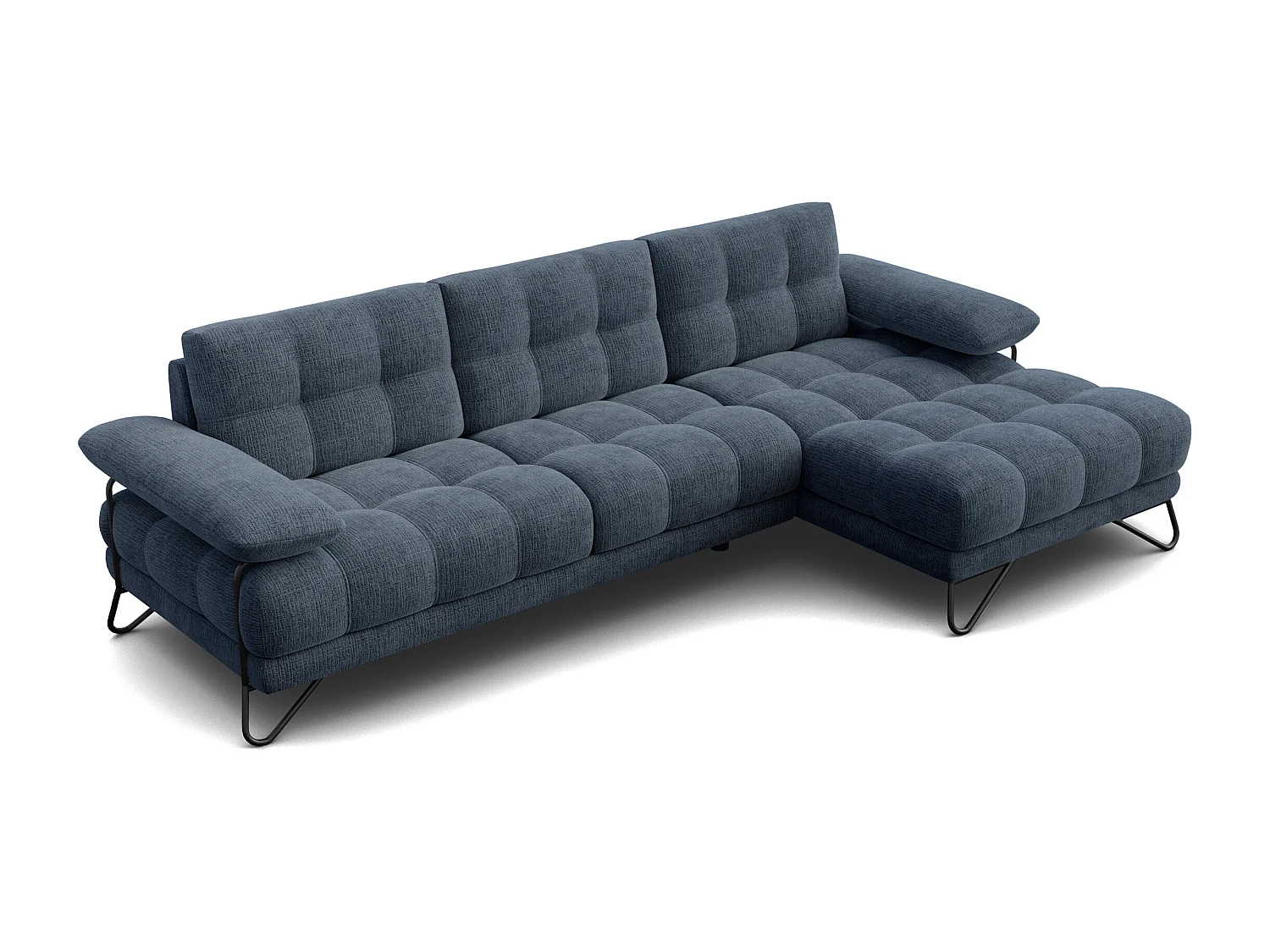 BUBBARA Ecksofa 4-Sitzer rechts, marineblau