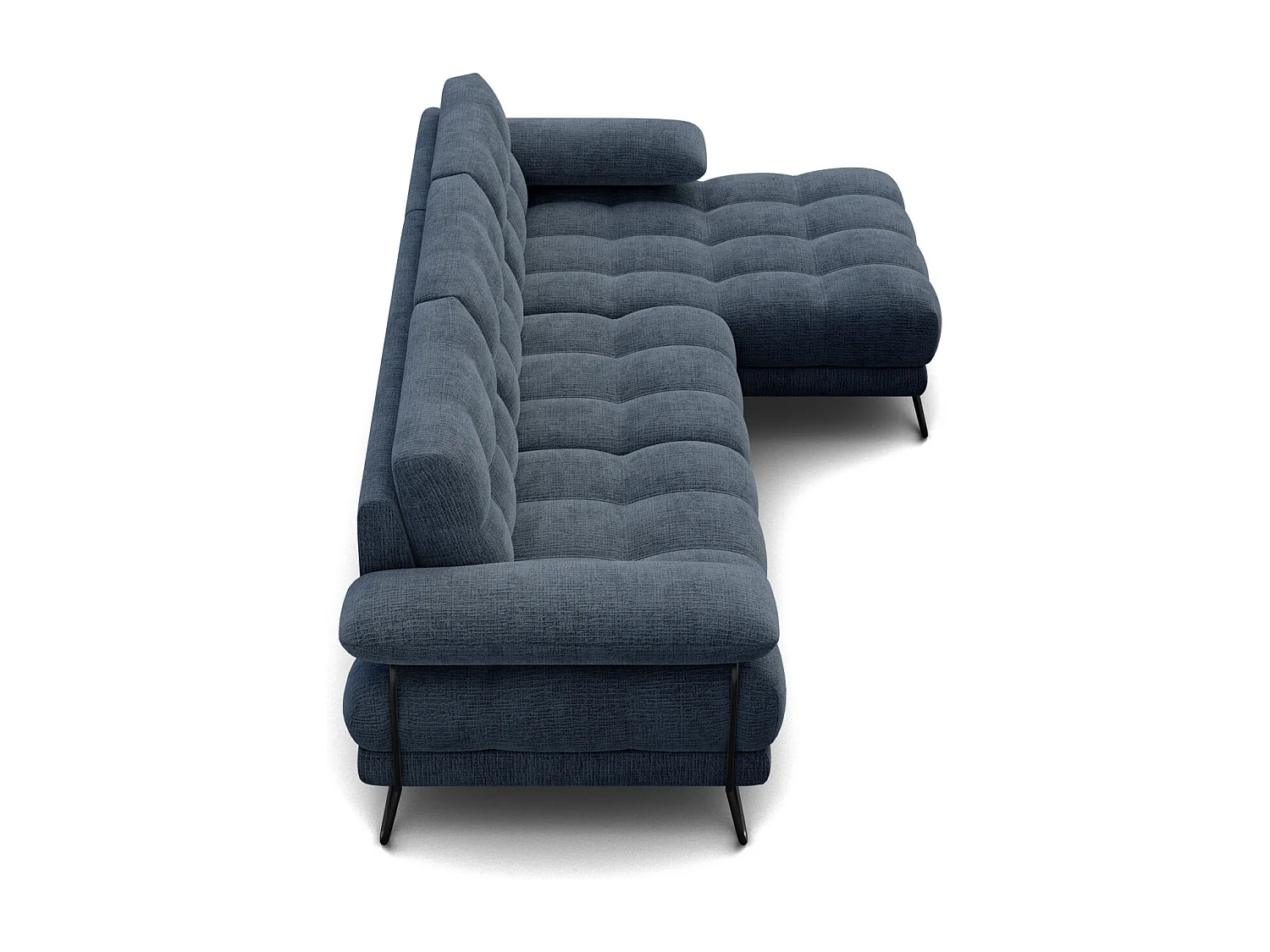 BUBBARA Ecksofa 4-Sitzer rechts, marineblau
