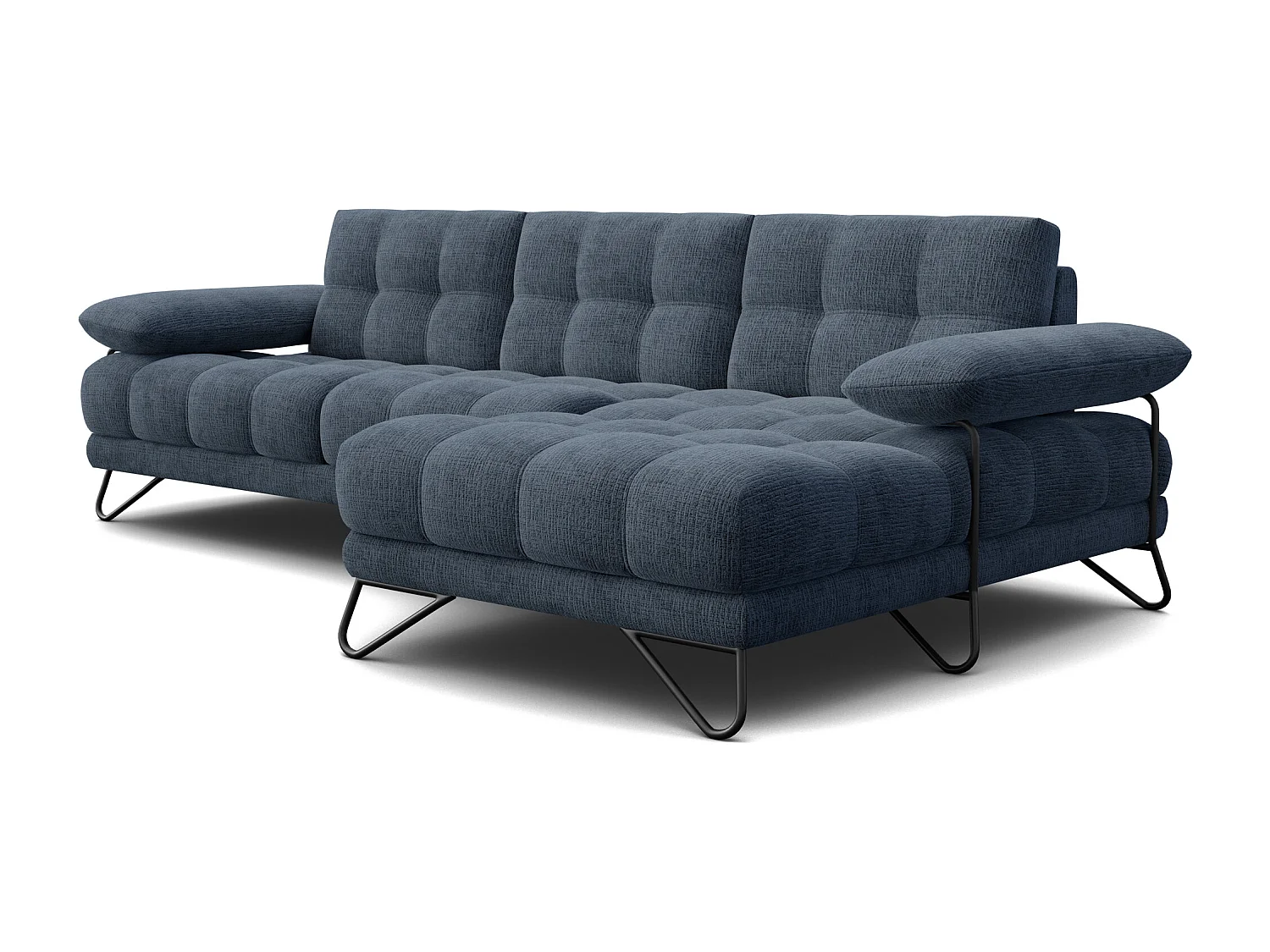 BUBBARA Ecksofa 4-Sitzer rechts, marineblau